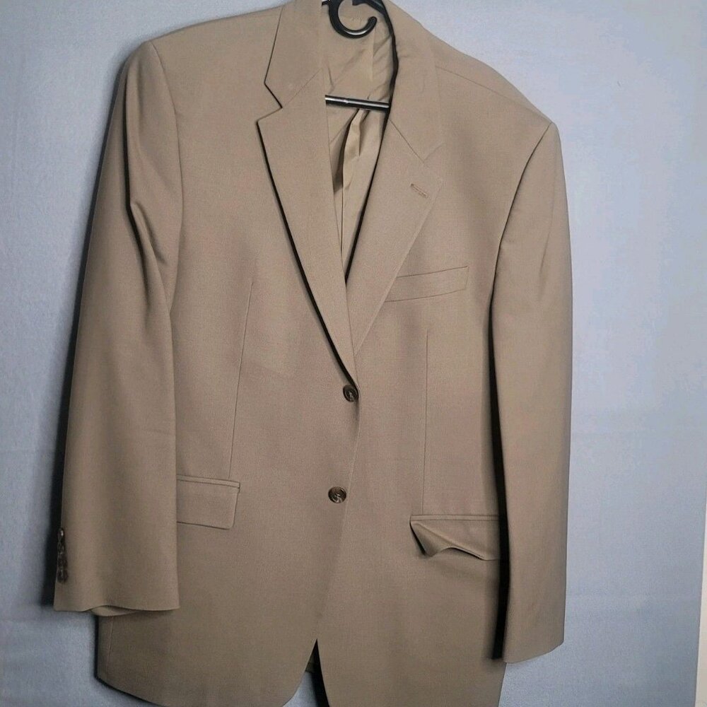 RALPH  LAUREN Men Blazer Dress sport Coat pocket 2 button  42 Regular Tan